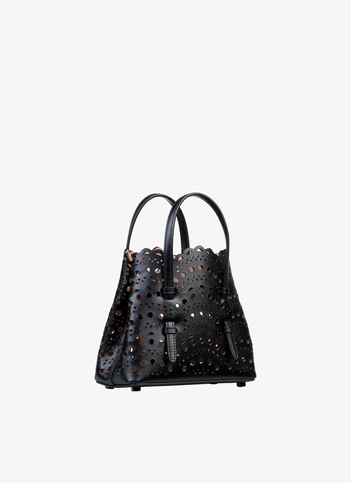 Mina 16 bag in vienne wave calfskin ALAÏA BLACK MINA 16 BAG IN VIENNE WAVE CALFSKIN